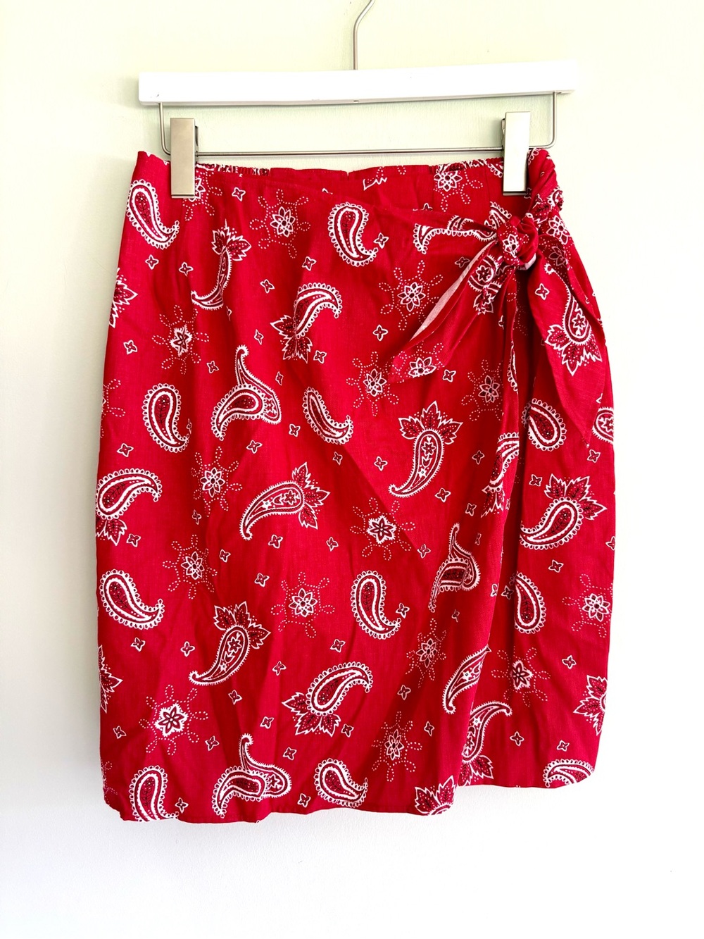 Vintage Red Paisley Wrap Skirt